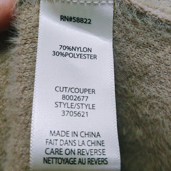 NWT MAX STUDIO LONDON BEIGE OPEN FRONT LONG CARDIGAN NYLON/POLYESTER M MSRP $168 - Picture 7 of 10